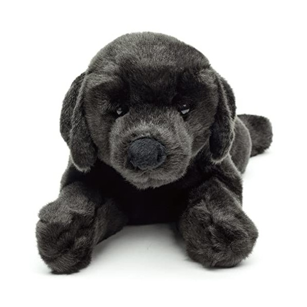 Uni-Toys - Labrador Noir, couché – 40 cm Longueur – Chien en Peluche, Animal de Compagnie – Doudou