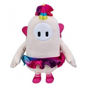 Fall Guys- Plush Toy Peluche Douce Deluxe 30 cm Officielle, Bean Skin Corne de Licorne Jeu vidéo Ultimate Knockout, 3 Personn