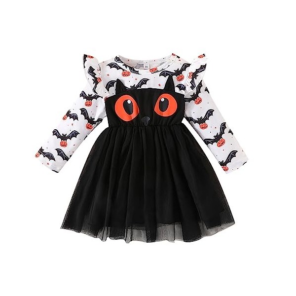 Xiaojiu Robe Pour Fille Bebe Masque Visage Deguisement,Robe De Noel Bebe Fille 12 Mois Déguisement Halloween Enfant Garcon Ha