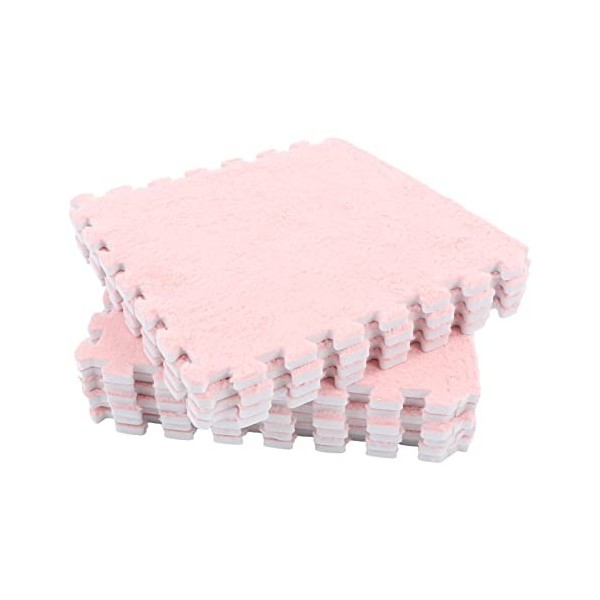 Tapis de Sol en Mousse en Peluche, 10 Pièces Tapis de Sol en Mousse en Peluche Doux et épais Tapis en Mousse en Peluche à Emb