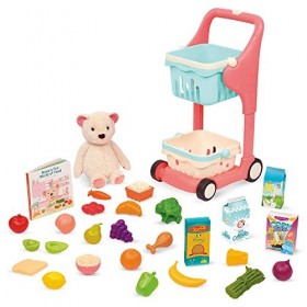 B. toys by Battat BX2054Z - Shop & Glow Caddie Musical Garni avec Aliments en Jouet, Ours en Peluche et Livre en anglais - 