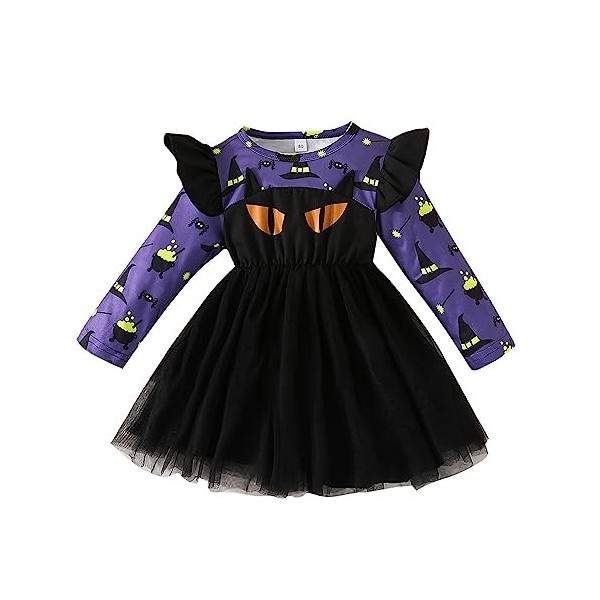 Xiaojiu Robe Pour Fille Bebe Masque Visage Deguisement,Robe De Noel Bebe Fille 12 Mois Déguisement Halloween Enfant Garcon Ha