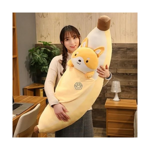 Mignon Jouet De Fruits en Peluche Banane en Peluche Plante Jouet Banane Coussin Cadeau D’Anniversaire pour Maison Enfants 60c