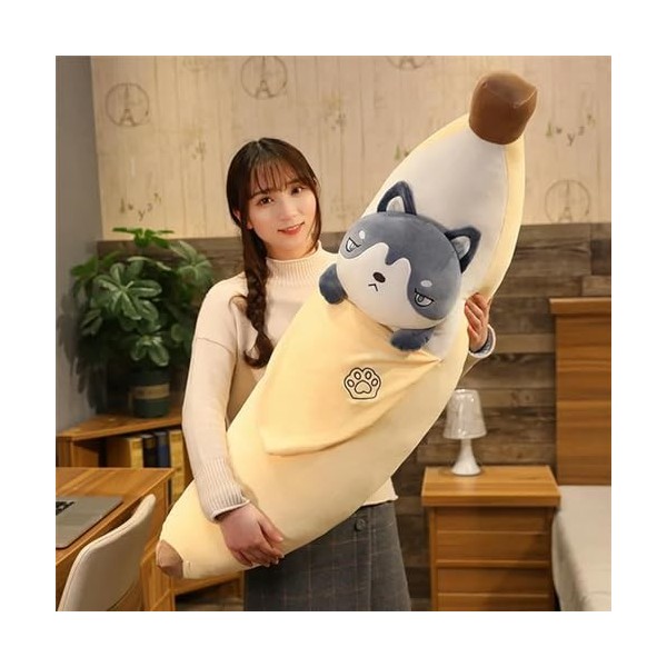 Mignon Jouet De Fruits en Peluche Banane en Peluche Plante Jouet Banane Coussin Cadeau D’Anniversaire pour Maison Enfants 60c