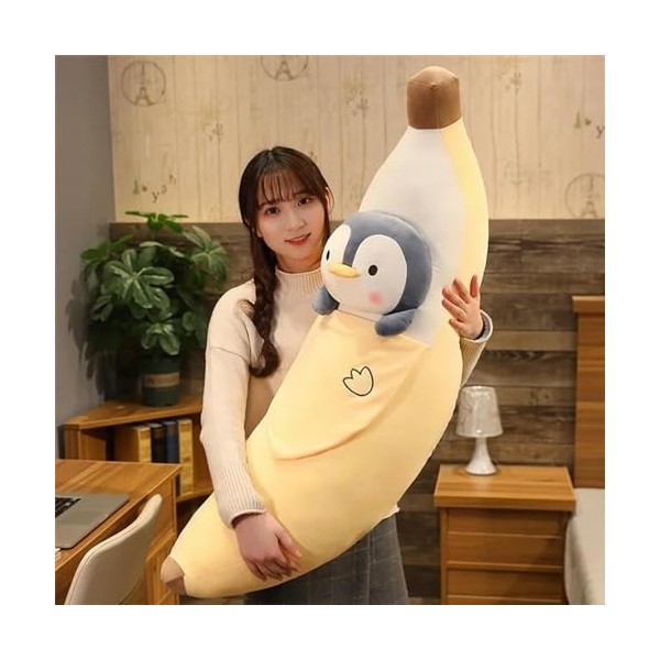 Mignon Jouet De Fruits en Peluche Banane en Peluche Plante Jouet Banane Coussin Cadeau D’Anniversaire pour Maison Enfants 60c