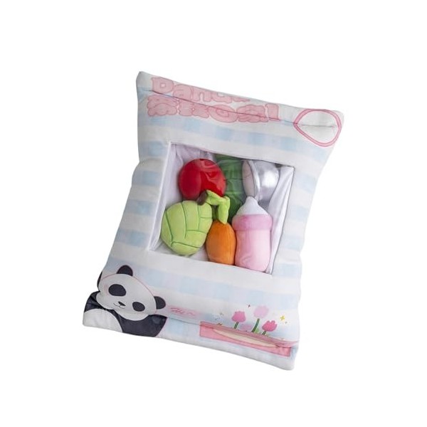 Poupée créative Panda Snack Oreiller Pudding Peluche Nourriture Peluche Panda Jouet Animal Peluche Oreiller Cadeau d’Annivers