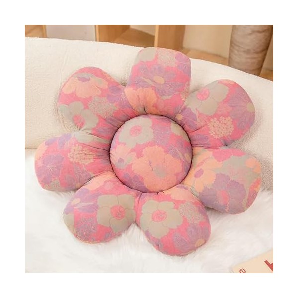 Coloré Sept Pétales Fleur en Peluche Coussin Coussin Kawaii Chambre Décor Peluche Plantes Coloré Fleur Jouets Cadeaux 60cm 1