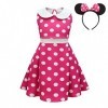 Lito Angels Deguisement Robe Minnie Mouse avec Oreilles de Souris Serre-tete pour Enfant Filles Taille 18-24 mois étiquette 