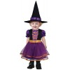 FIESTAS GUIRCA Déguisement petite sorcière lilas pour bébé fille - Déguisement bébé Halloween avec chapeau de sorcière 18-24 