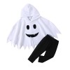 Carolilly Costume Déguisement Halloween pour Bébé Unisexe Ensemble Fantôme Pantalon et Cape 3-24 Mois Blanc, 18-24 Months 