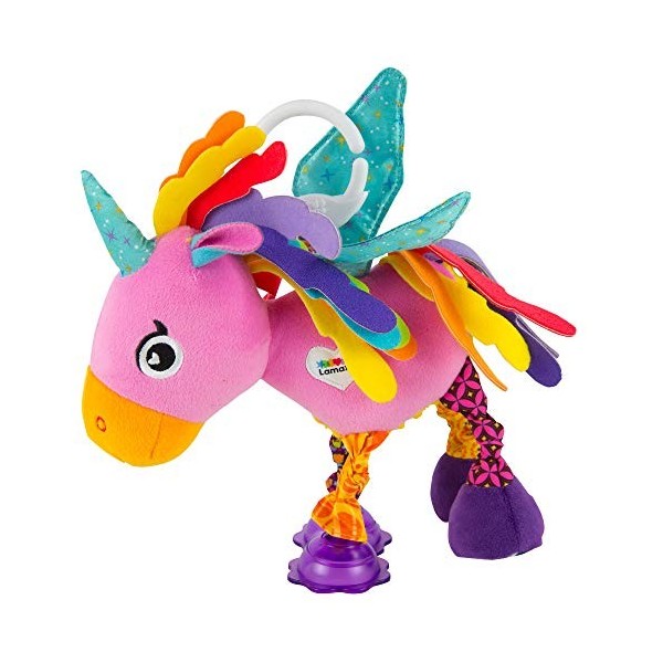 TOMY Lamaze - Peluche Bébé Lily La Licorne, L27183 , Peluche dActivités à Clip pour Berceau ou Poussette, Jeu dÉveil Bébé, 