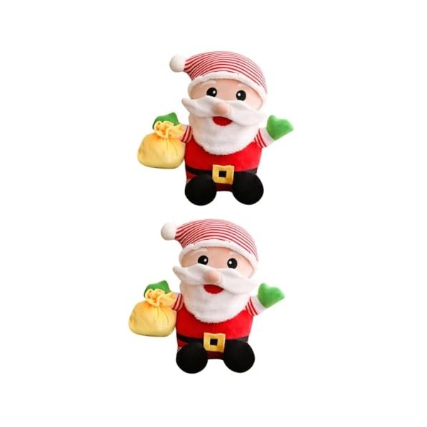 Toyvian 2 Pièces Poupée Père Noël Statues du Père Noël Poupée en Peluche De Noël Peluche Père Noël en Peluche Poupée du Père 