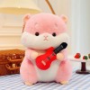 Dessin animé Kawaii Tenant Guitare, Hamster, Jouet en Peluche, Souris Portant des écouteurs, poupée, Oreiller en Peluche, déc