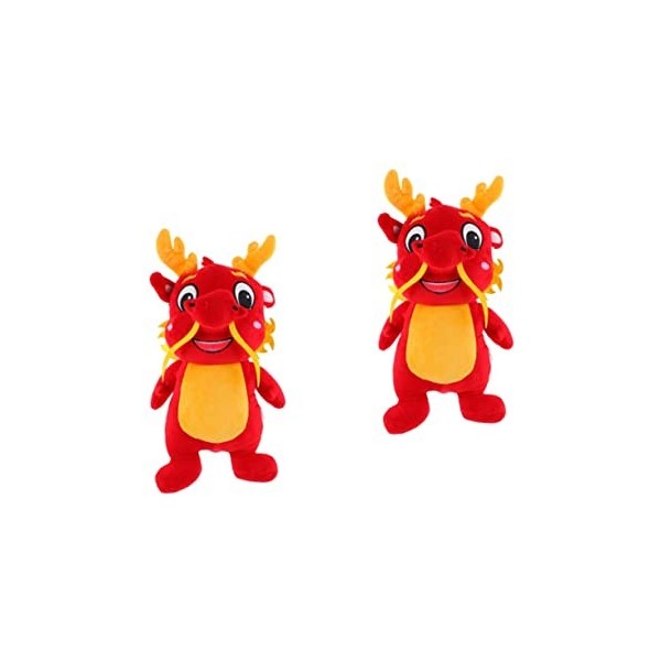 Didiseaon 2 Pièces Jouet en Peluche Dragon Mascotte en Peluche Animal en Peluche en Peluche Dragon Peluche Année Lunaire Pelu