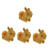 Toyvian 4 Pièces Mascotte De Lannée du Lapin Jouets danimaux Mini Peluches Mini-Jouet Décoration Décor De Statue Pompons De