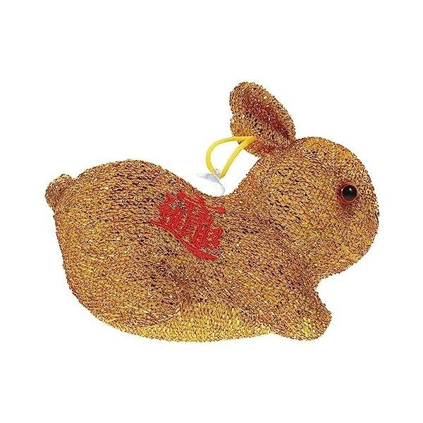 Toyvian 4 Pièces Mascotte De Lannée du Lapin Jouets danimaux Mini Peluches Mini-Jouet Décoration Décor De Statue Pompons De