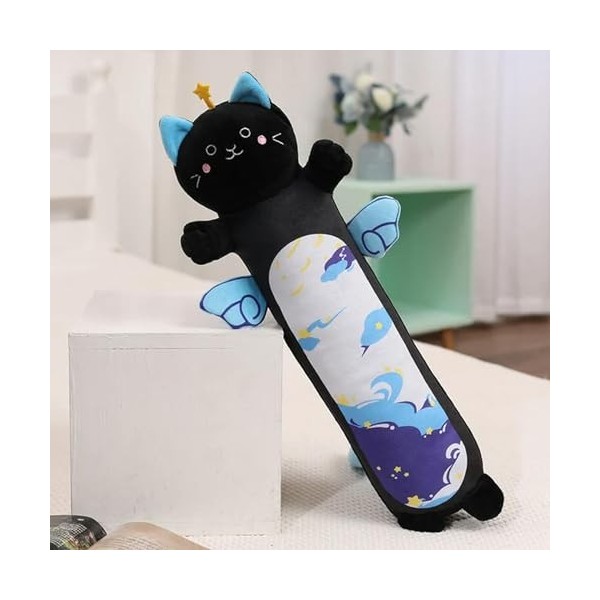SaruEL Kawaii Peluche Long Chat Peluche Jouet Mignon Coussin en Peluche Doux Sieste Tapis Animal poupée Enfants Cadeau d’Anni