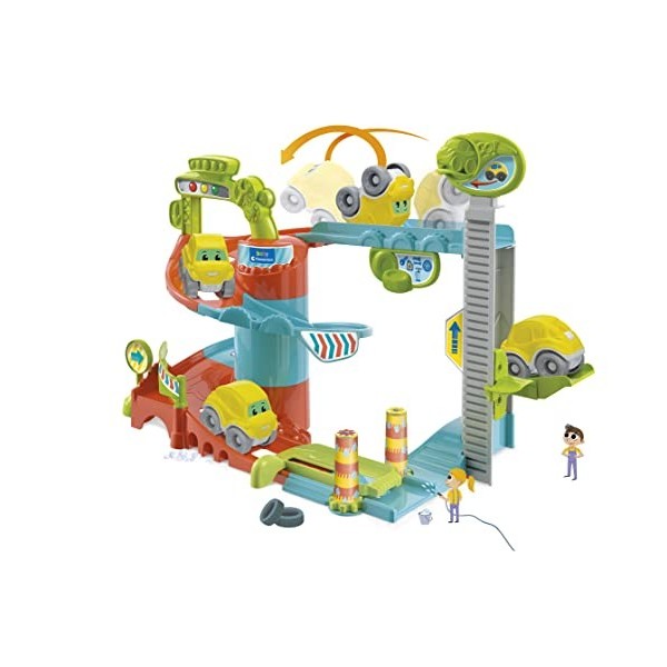 Clementoni- Fun Garage Baby Track Set de Jeu, 17404, Multicolore