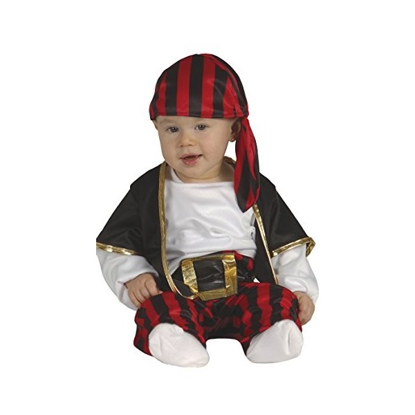 Guirca - Pirata 85561 Costume pour bébé 1-2 ans, rouge, noir, blanc,