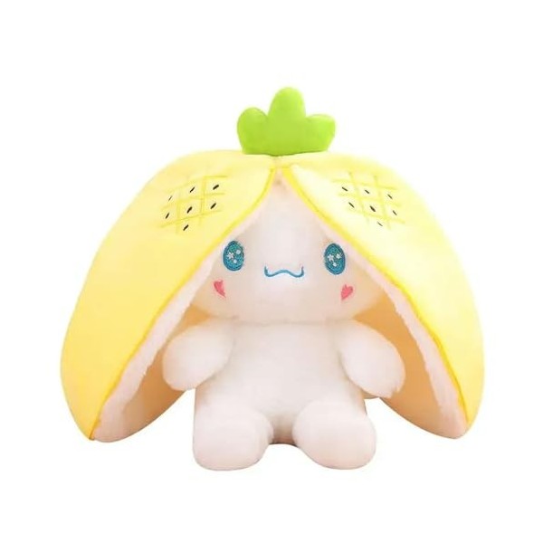 SaruEL Lapin en Peluche Jouets Mignon Lapin Fraise Peluche Animaux Kawaii Lapin Anniversaire Cadeaux de Noël 35cm 3