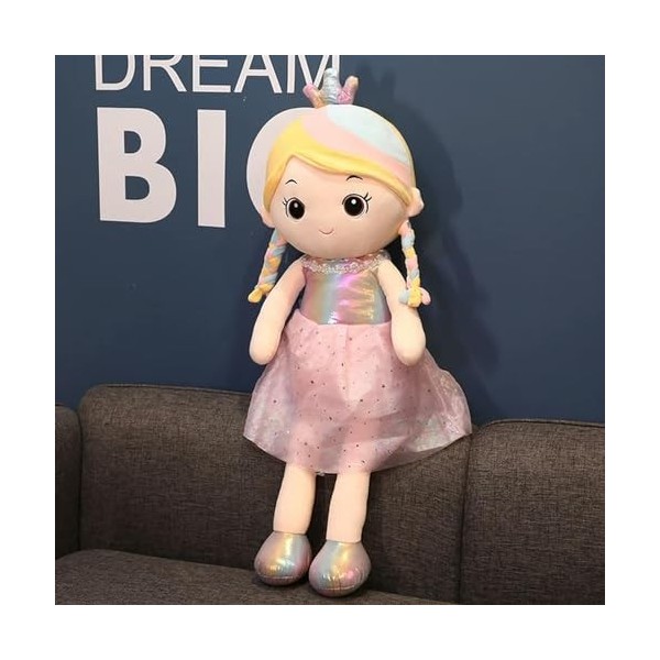 SaruEL Décoration de Chambre de Haute qualité poupée en Peluche Enfants Cadeau d’Anniversaire en Peluche Arc en Ciel Princess