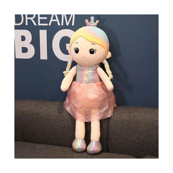 SaruEL Décoration de Chambre de Haute qualité poupée en Peluche Enfants Cadeau d’Anniversaire en Peluche Arc en Ciel Princess