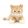 Uni-Toys - Chat à Fourrure tigrée Rouge-Marron , couché - 38 cm Longueur - Chaton en Peluche - Doudou