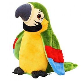 sdgfd Adorable Parler Parler Répète en Agitant des Ailes en Peluche Perroquet en Peluche Animal Doux en Peluche Jouet Jouet p