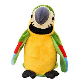 sdgfd Adorable Parler Parler Répète en Agitant des Ailes en Peluche Perroquet en Peluche Animal Doux en Peluche Jouet Jouet p