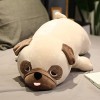 BYNYXI Peluche Chien Carlin, 70cm Couché Bouledogue Peluche Peluche Bouledogue Français Peluche Coussin Doux Moelleux Câlin O