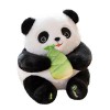 URFEDA Panda Peluches 50 cm, Jouet en Peluche Animal Doux, Panda Peluche avec pousses de Bambou, Mignon Noir Blanc Ours en Pe