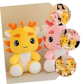 Toyvian Jouets Décor De Poupée De Canapé Poupée Mascotte Dragon Chinois en Peluche Poupées De Dragon Chinois Peluche De Dinos