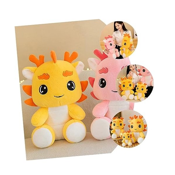 Toyvian Jouets Décor De Poupée De Canapé Poupée Mascotte Dragon Chinois en Peluche Poupées De Dragon Chinois Peluche De Dinos