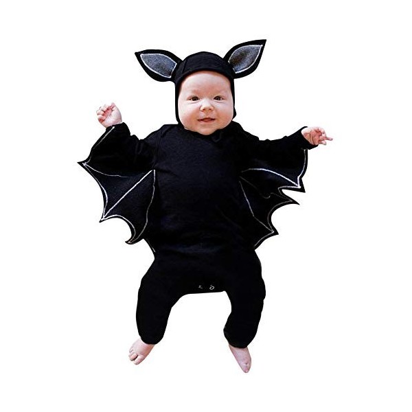 Costume Halloween Bébé Fille Garçon - Manches Longues Avec Chapeau - Tissu Doux Et Respirant - Taille Ajustable élastique - Pour Fêtes Et Carnavals