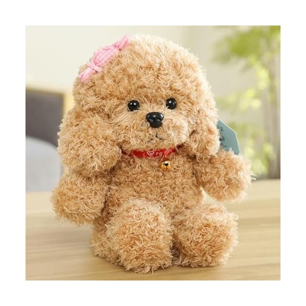 KiLoom Doux Réel Vie Teddy Chien Caniche Jouets en Peluche Suffed Animal Poupée pour Noël Cadeau D’Anniversaire Bébé Apaisant