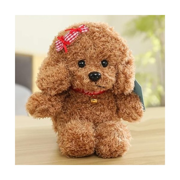 KiLoom Doux Réel Vie Teddy Chien Caniche Jouets en Peluche Suffed Animal Poupée pour Noël Cadeau D’Anniversaire Bébé Apaisant