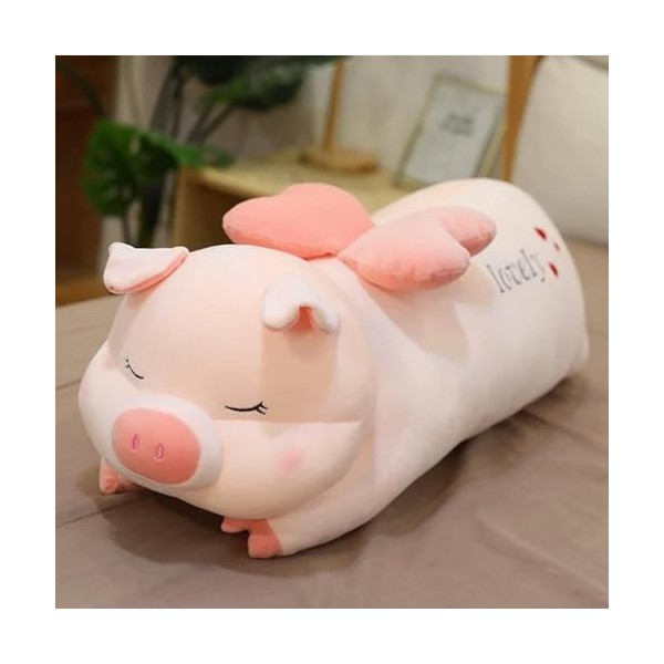 NOpinz Mignon Petit Cochon Lapin Vache Peluche Long Oreiller Jouet Peluche Dessin Animé Animal Lapin Poupée Sieste Oreiller C