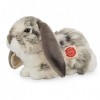 Teddy Hermann 93797 Lapin bélier couché Gris/Blanc 30 cm