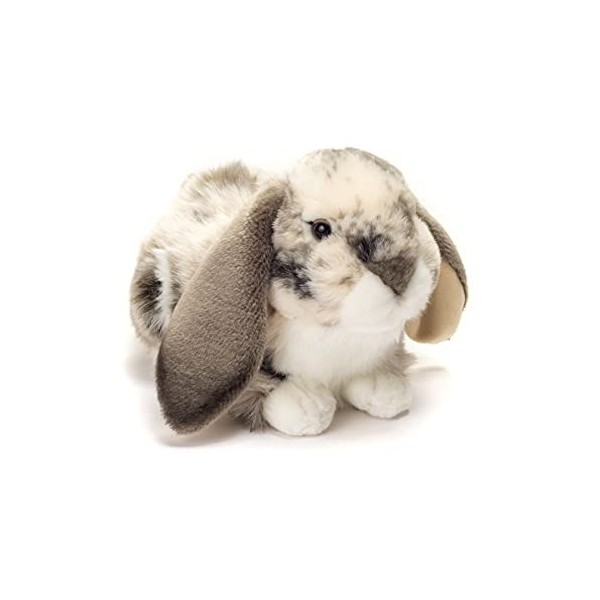 Teddy Hermann 93797 Lapin bélier couché Gris/Blanc 30 cm