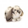 Teddy Hermann 93797 Lapin bélier couché Gris/Blanc 30 cm