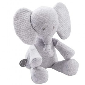 Nattou Peluche Matelassée Éléphant, Tembo, 32 x 23 x 8 cm, Gris 929363
