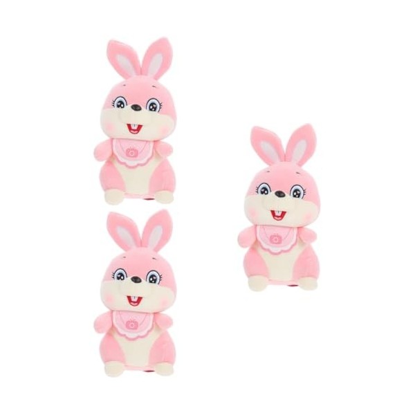 Toyvian 3 Pièces Lapin en Peluche Décoration Dintérieur De Bébé Enfant Coton PP Dessin Animé