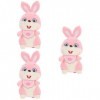 Toyvian 3 Pièces Lapin en Peluche Décoration Dintérieur De Bébé Enfant Coton PP Dessin Animé