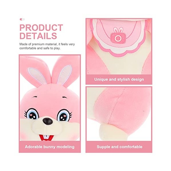 Toyvian 3 Pièces Lapin en Peluche Décoration Dintérieur De Bébé Enfant Coton PP Dessin Animé