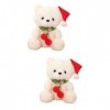 Abaodam 2 Pièces Ours De Noël Ours en Peluche Cadeau De Fête De Noël Ours Animal en Peluche De Noël Poupée en Peluche Poupée 