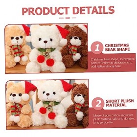 Abaodam 2 Pièces Ours De Noël Ours en Peluche Cadeau De Fête De Noël Ours Animal en Peluche De Noël Poupée en Peluche Poupée 