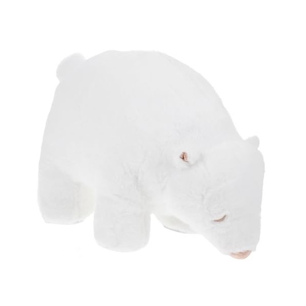 DIKACA Oreiller Câlin Spongieux Animal Pelucheux Jouets Danimaux en Peluche Coussin De Dossier Jouet Ours Polaire Réaliste Ou