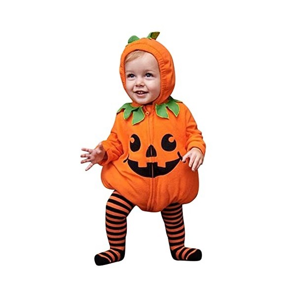 Générique 3 Pièces Ensemble Halloween pour Bébé Garçon Fille Déguisement Halloween 0-24 Mois Combinaison à Manches Longues Ch