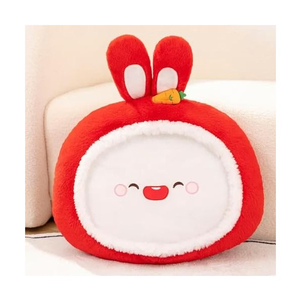 NOpinz Kawaii Furry Bunny Peluche Oreiller Jouet en Peluche Animal Poupée Tapis Chaud Cadeau D’Anniversaire Peluche Jouet 40c