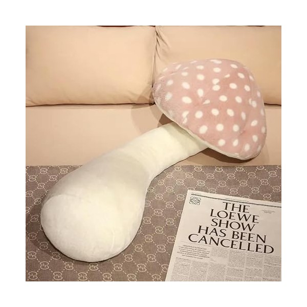 NOpinz Doux Moelleux Champignon Oreiller en Peluche Plante Kawaii Coussin de Dos Girly décoration de Chambre câlin Peluche Jo